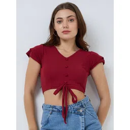 SZN Crop V-Neck Short Sleeves Top-picture-11