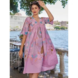 SZN Floral Embroidered Cotton A-Line Dress-picture-26