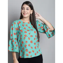 SZN Floral Print Bell Sleeve Top-picture-26