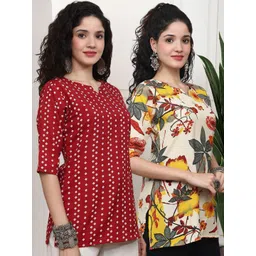SZN Geometric Printed V-Neck Kurti-picture-20