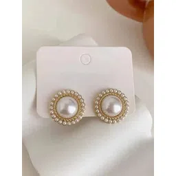 SZN Korean Artificial Beads Circular Studs-picture-33