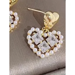 SZN Korean Heart Shaped Drop Earrings image 2