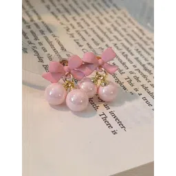 SZN KoreanEarring314 Gold-Plated Contemporary Shaped Pearls Drop Earrings-picture-36