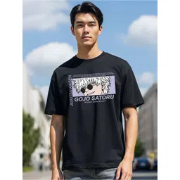 SZN Men Black Printed Drop-Shoulder Sleeves T-shirt-picture-18