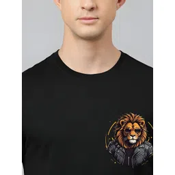 SZN Men Black Printed T-shirt image 5