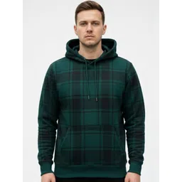 SZN Men Checked Hooded Sweatshirt image 3