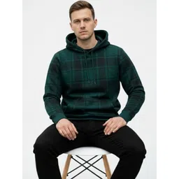 SZN Men Checked Hooded Sweatshirt image 1