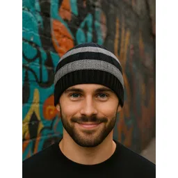 SZN Men Colourblocked Beanie-picture-25