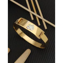 SZN Men Gold-Plated Om Enamelled Kada Bracelet-picture-24