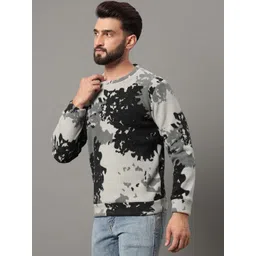 SZN Men Grey & Black Printed Round Neck Long Sleeves Fleece Sweatshirt-picture-47