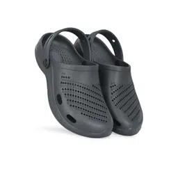 SZN Men Grey Perforated Back Strap Rubber Clogs-picture-28