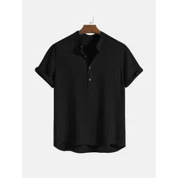 SZN Men Mandarin Collar Organic Cotton T-shirt-picture-39