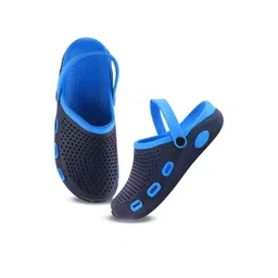 SZN Men Navy Blue & Blue Perforated Clogs Sandals-picture-28