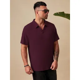 SZN Men Self Design Polo Collar T-shirt image 3