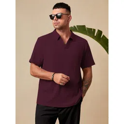 SZN Men Self Design Polo Collar T-shirt image 1