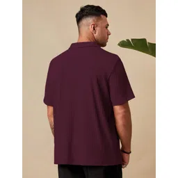 SZN Men Self Design Polo Collar T-shirt image 5