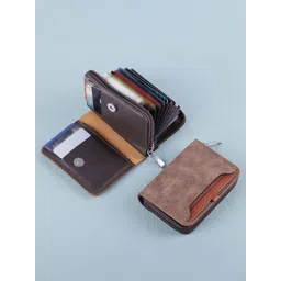 SZN Men Textured Leather Zip Around Wallet With Wrist Loop-picture-39