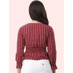 SZN Polka Dot Print Crepe Wrap Top image 4