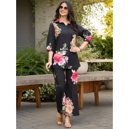 SZN Printed Collared Neck Three Fourth Sleeve Shirt With Trouser Co-Ords-picture-14