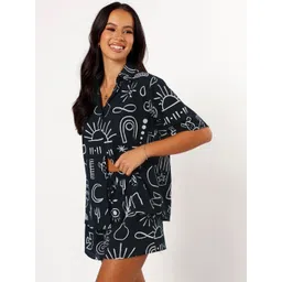 SZN Printed Shirt Collar Neck Short Sleeve Shirt & Short Co-Ords-picture-39