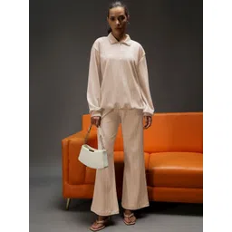 SZN Self Design Shirt Collar Sweatshirt & Trousers Co-Ords-picture-13