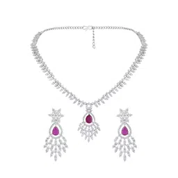 SZN Silver-Plated Cubic Zirconia-Studded Jewellery Set-picture-19