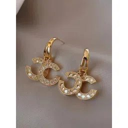 szn SZNArtificial Stones Studded Contemporary Korean Drop Earrings-picture-27