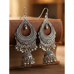 SZN Teardrop Shaped Jhumkas Earrings-picture-25