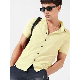 SZN Textured Spread Collar Short Sleeves Standard Casual Shirt-picture-23