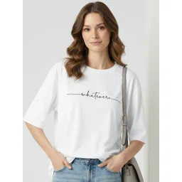 SZN Typography Printed Short Sleeves Oversized Cotton T-shirt-picture-13