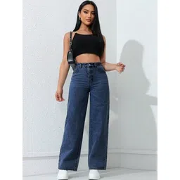 SZN Women Comfort Wide Leg High-Rise Stretchable Jeans-picture-32