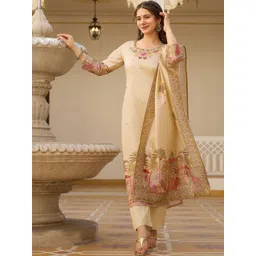 SZN Women Embroidered Regular Thread Work Kurta with Trousers & With Dupatta-picture-23