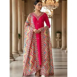 SZN Women Ethnic Motifs Embroidered Regular Thread Work Kurta with Trousers & With Dupatta-picture-16