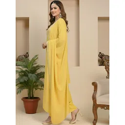 SZN Women Ethnic Motifs Embroidered Regular Thread Work Kurta with Trousers & With Dupatta-picture-28