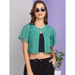 SZN Women Flared Sleeves Crop Shrug-picture-30