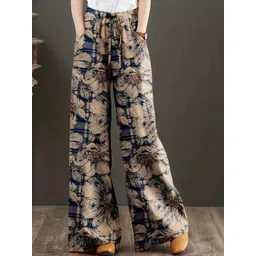 SZN Women Floral High-Rise Relaxed Fit Wide Leg Trousers-image-19