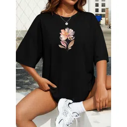 SZN Women Floral Printed Drop-Shoulder Sleeves T-shirt-picture-29