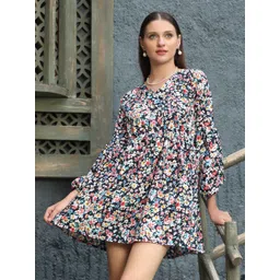 SZN Women Floral Printed Empire Dress-picture-13