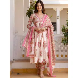 SZN Women Floral Printed Empire Kurta with Trousers & With Dupatta-picture-13