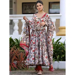 SZN Women Floral Printed Regular Kurta with Churidar & With Dupatta-picture-34
