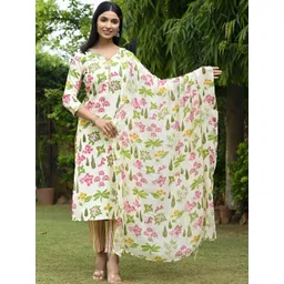 SZN Women Floral Printed Regular Kurta with Trousers & With Dupatta-picture-33