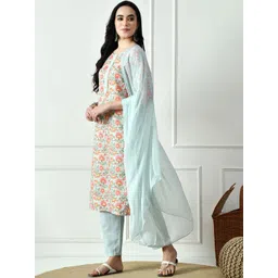 SZN Women Floral Printed Regular Kurta with Trousers & With Dupatta-picture-35