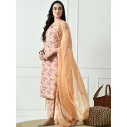 SZN Women Floral Printed Regular Thread Work Kurta with Trousers & With Dupatta-picture-21