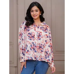 SZN Women Off White Cotton Printed Tops-picture-13