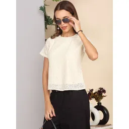 SZN Women Off White Lace Top-picture-14