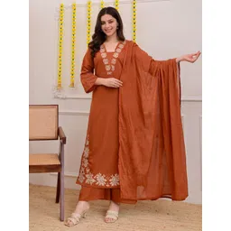 SZN Women Printed Regular Kurta with Palazzos & With Dupatta-picture-10