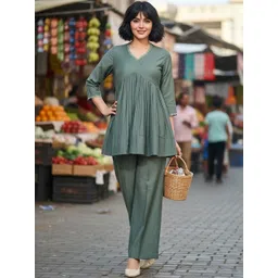 SZN Women Self Design Tunic with Palazzos-picture-29