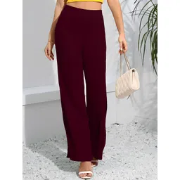 SZN Women Solid Regular Fit High-Rise Trousers-picture-34