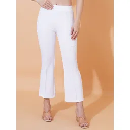 SZN Women Solid Regular Fit Mid-Rise Flat-Front Formal Trousers-picture-35