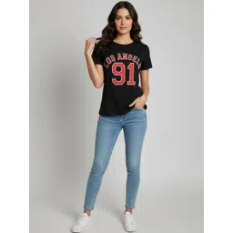 SZN Women Typography Printed Round Neck Cotton T-shirt-picture-22